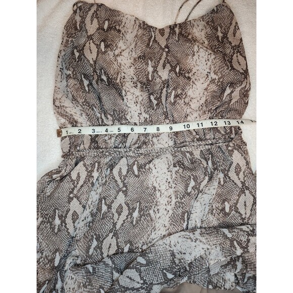 Banana Republic Spaghetti Strap Snake Print Dress Tan Small - Picture 8 of 9